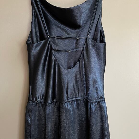 NWT Samsoe & Samsoe Fredericka Jumpsuit Navy Blue Satin Size Medium Cowl Neck - Picture 13 of 16